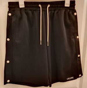 Celine Breakaway Cotton Logo Shorts